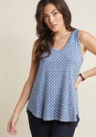Modcloth Infinite Options Tank Top In Blue Dots In M