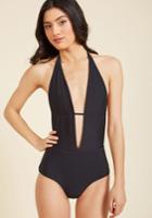  Seaside Splendor One-piece Swimsuit In Noir In S