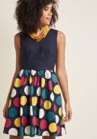 Modcloth Take Up Space A-line Dress In Dots In M