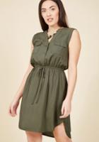 Modcloth Woods To The Wise Shirt Dress In Olive
