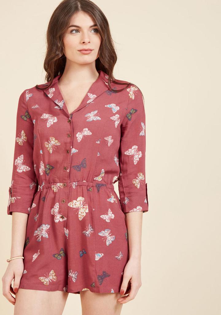Modcloth So Field With Joy Romper In Butterfly