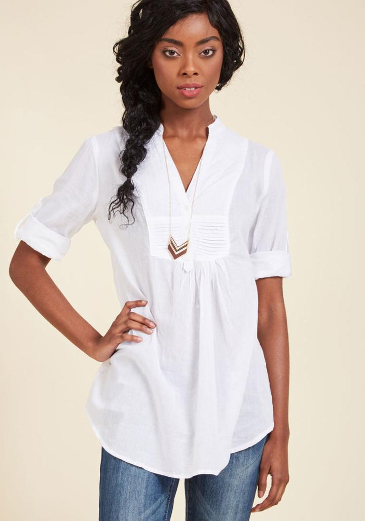 Modcloth Back Road Ramble Tunic In White