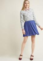 Modcloth Swingy Mini Skirt With Pockets In Blue In Xl