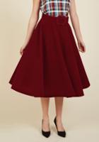  Make Your Presence Throne Midi Skirt In Ruby In M