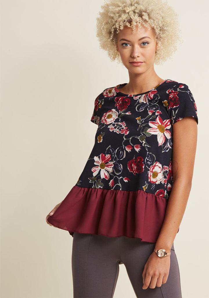 Modcloth Easygoing Places Knit Top In Navy In 3x