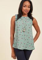  To The Nines Sleeveless Top In Botanical Sage In Xs