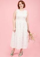 Modcloth Destination Dreaming Midi Dress In Ivory In Xl