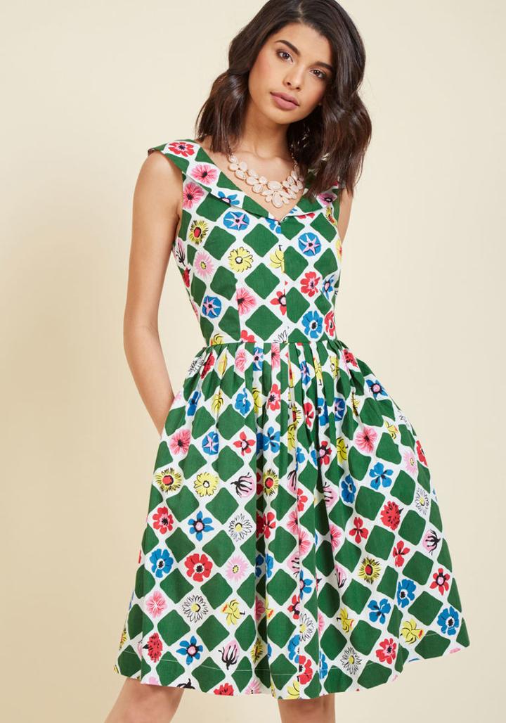  Vintage-inspired Vim A-line Dress In M