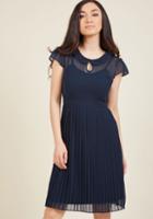 Modcloth Expansive Interests A-line Dress In Navy In Xl