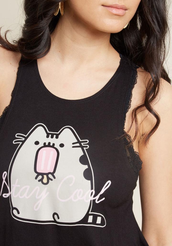 Modcloth Lickety Kit Graphic Tank Top In Xxl