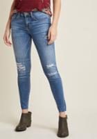 Modcloth Torn De Force Distressed Skinny Jeans In 5