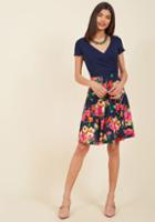 Modcloth Botanical Breakfast Floral Dress In Navy Blossoms In Xl