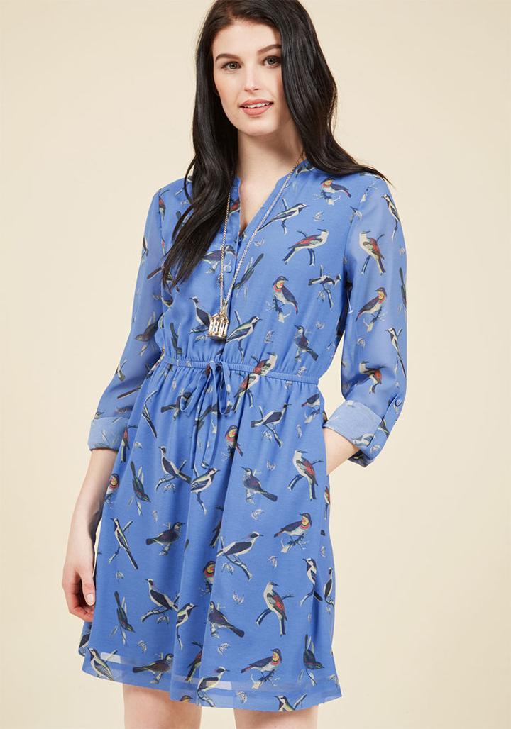  Effortless On Arrival Shirt Dress In Birds In 2x
