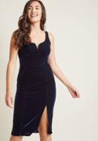 Modcloth Velvet Eloquence Sheath Dress In Navy In 6