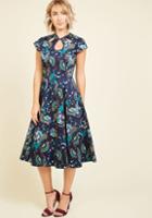 Banned Banned Cheer In Review Midi Dress In Midnight Plumage In L