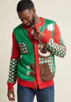 Modcloth Life In The Snow Lane Men's Cardigan In Xxl