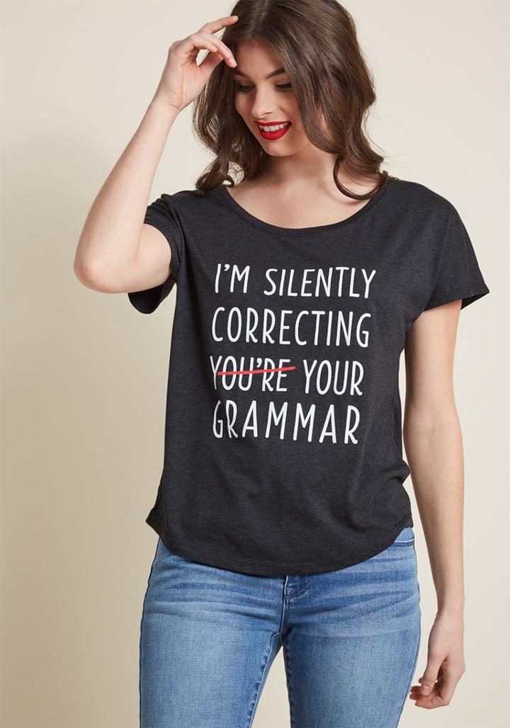 Modcloth Always Editing Graphic Tee In M
