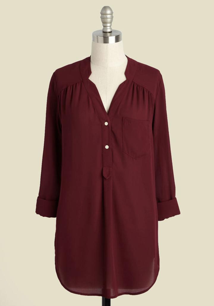  Pam Breeze-ly Tunic In Bordeaux In Xl