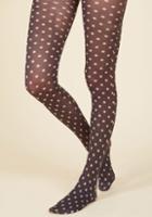 Modcloth Give It All You Dot Tights In Black & Taupe