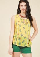 Modcloth Brunch's Best Sleeveless Top In Floral