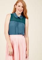  That's An Affirmative Sleeveless Top In Ocean In M