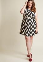Modcloth Great Wavelengths Striped Dress In Black In L