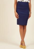 Modcloth I'll Have The Usual Stretch Pencil Skirt In Navy In Xl