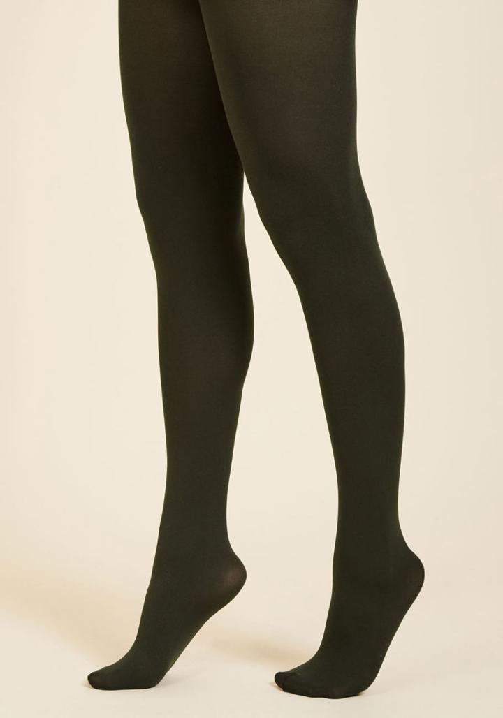 Modcloth Accent Your Ensemble Tights In Olive