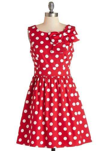 Ixia The Pennsylvania Polka Dress In Ruby Dots