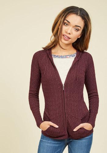 Modcloth Layer To Rely On Hoodie In Merlot In L
