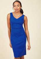 Modcloth Inspired Entrepreneur Sheath Dress In Sapphire