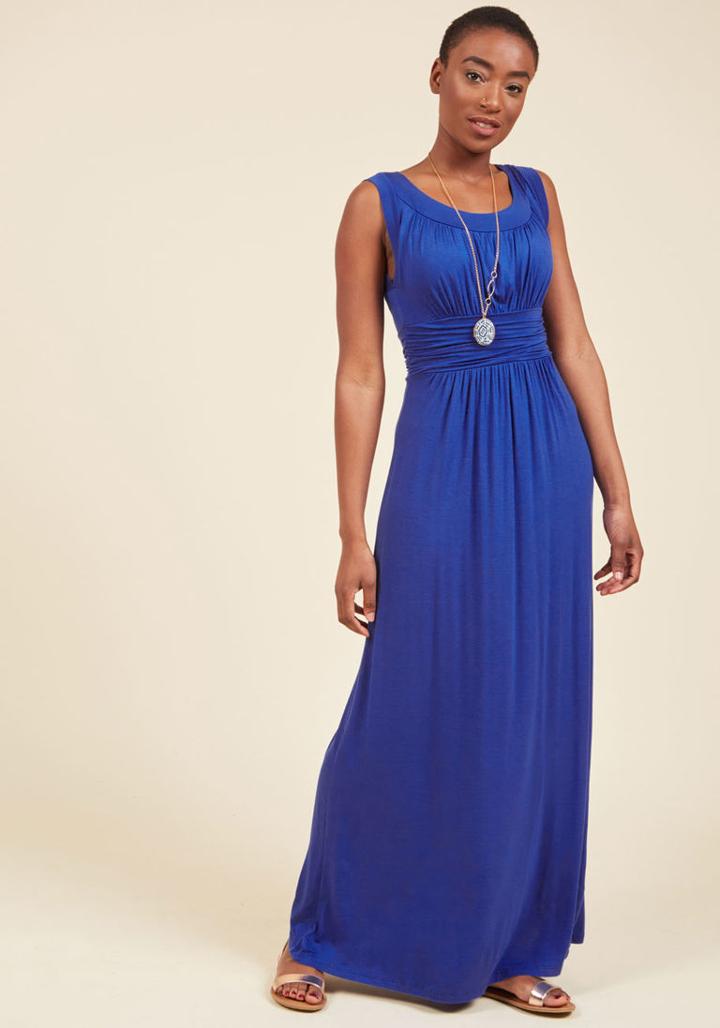  First Classic Maxi Dress In Cobalt In L