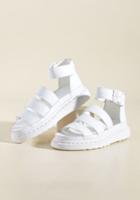  Flatform Performance Leather Sandal In White In 7