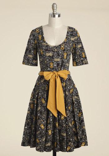  Exhibition Marks The Spot A-line Dress In Violins In Xs
