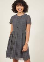 Modcloth Short-sleeved Pleated Shirt Dress In Xxs