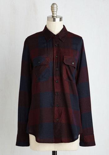 Threadsupply Fall My Lovin' Top In Navy And Burgundy