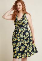 Modcloth Duly Delighted Midi Dress In Lemons In Xs