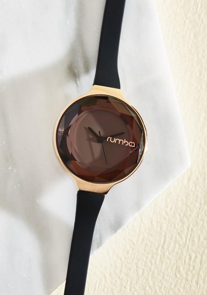 Rumbatime The Bevel Is In The Details Watch In Black