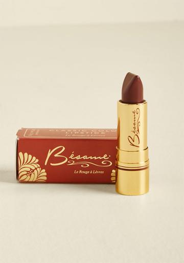 Besamecosmetics Besame Cosmetics Rip-roaring Radiance Lipstick In Noir Red