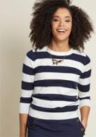 Modcloth Charter School Pullover Sweater In Nautical Stripes In 2x