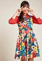  Hour By Flower A-line Dress In Retro Blossom In 2x