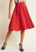 Modcloth Bugle Joy Midi Skirt In Scarlet In L