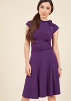  Dance Floor Date A-line Dress In Plum In Xl