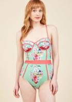 Highdivebymodcloth Need I Say Shore? One-piece Swimsuit In Bouquets