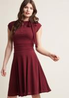 Modcloth Dance Floor Date A-line Dress In Burgundy In S
