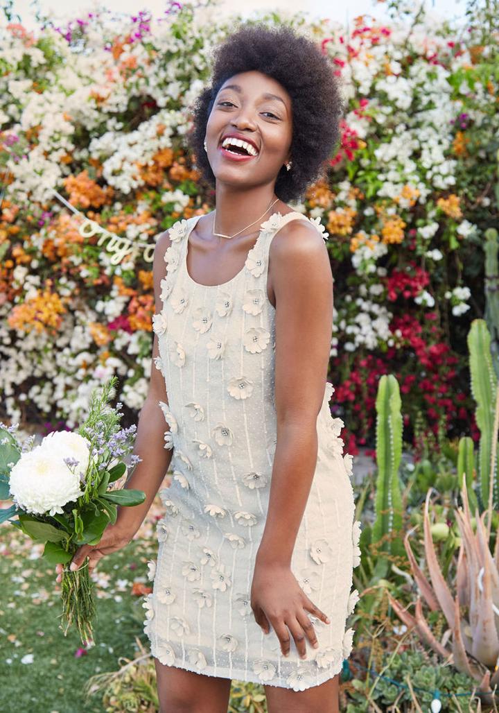 Modcloth At A Rosette Time Sequin Dress In Ivory