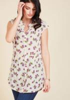 Modcloth Well Within Your Peach Tunic In Ivory Blossom