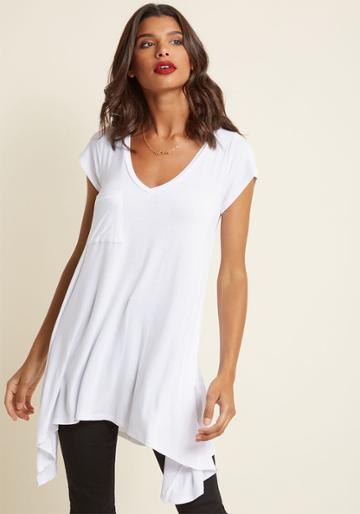 Modcloth A Crush On Casual Tunic In White In L