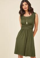 Modcloth I Love Your Jersey Dress In Olive In 1x