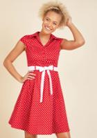 Modcloth Hepcat Soda Fountain A-line Dress In Cherry